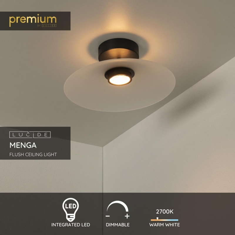 Lucide MENGA - Zapustené stropné svietidlo - Ø 40 cm - LED Rozm. - 1x10W 2700K - Opál